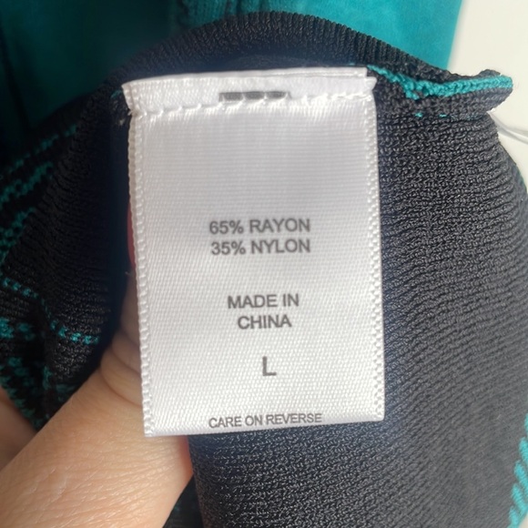 NWT NY&Co Teal Plaid Sweater Dress - Picture 6 of 6